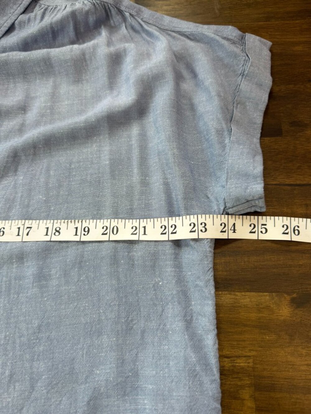 Chambray ShortâSleeve ButtonâUp â Size Large (12/14) - Picture 5 of 16
